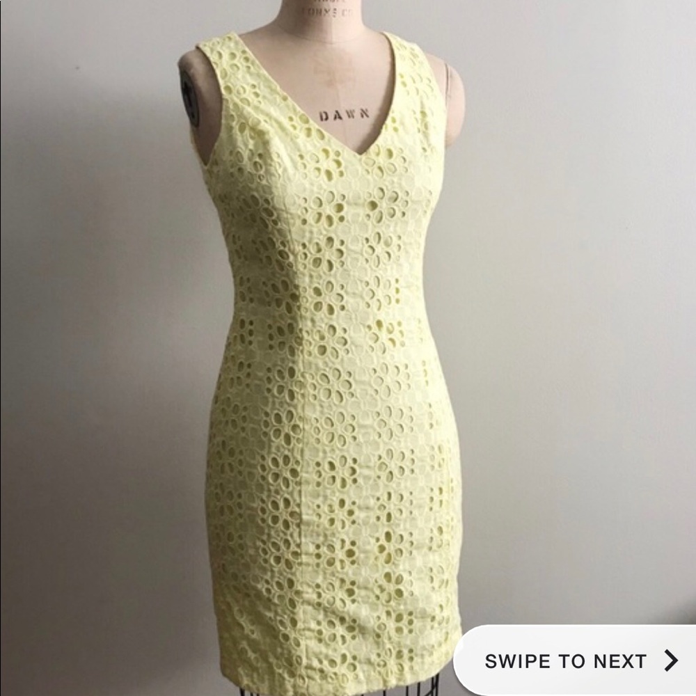 Tommy Hilfiger yellow eyelet dress
